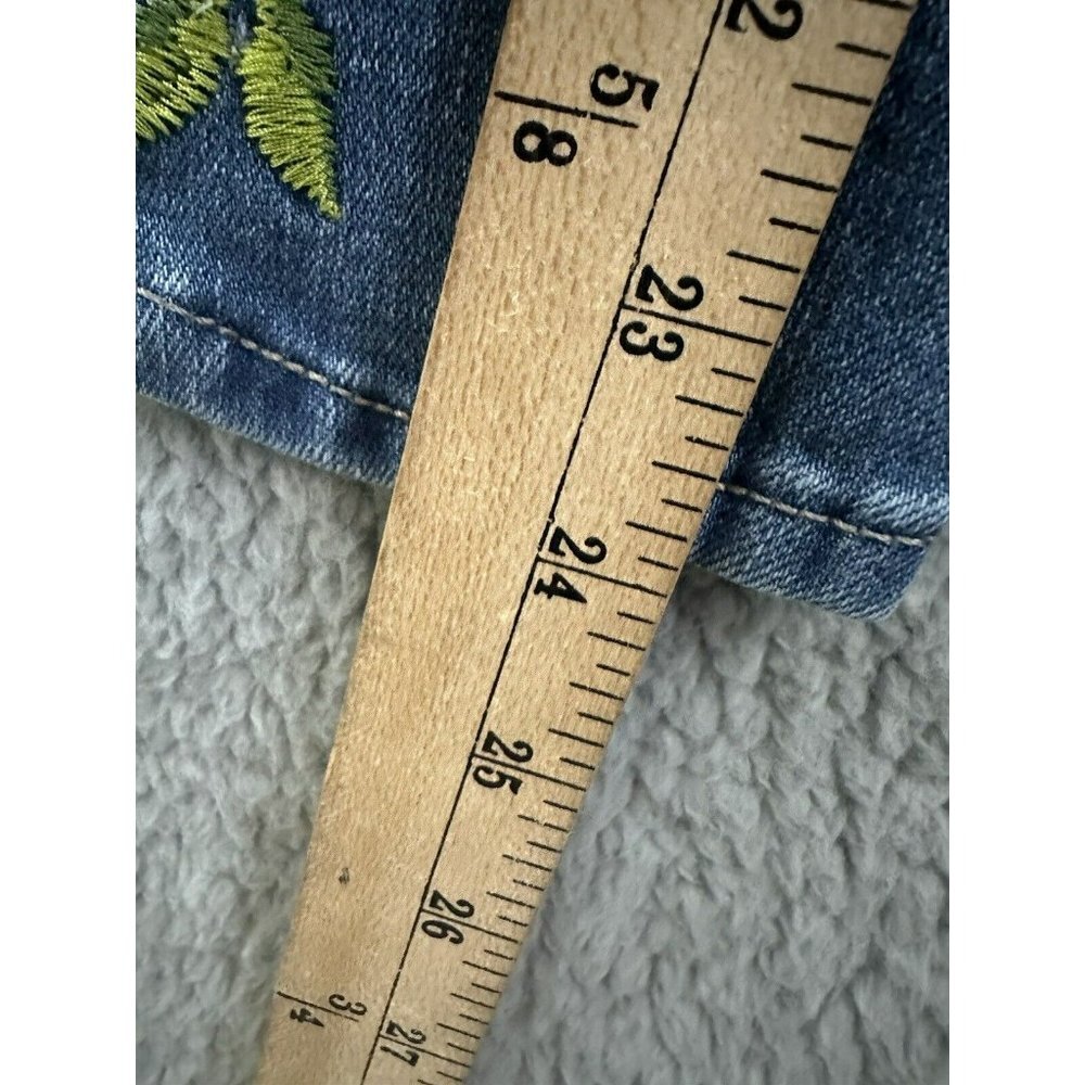 Susan Graver Regular High Stretch Denim Angled Hem Crop Jeans Pant Denim 2 Size - Picture 6 of 8
